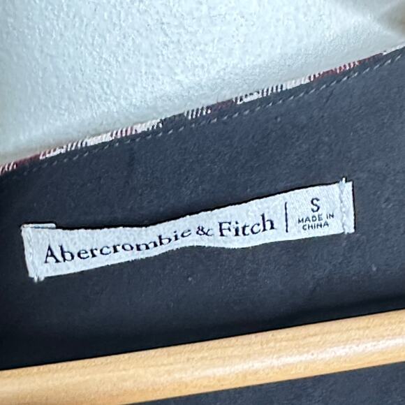 ABERCROMBIE & FITCH Plaid Gingham Sweetheart Mini Dress Brown Red Sz S {3X11} - Picture 4 of 5